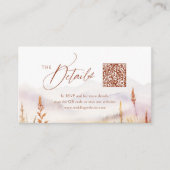 Fall Wildflower Mountain Rustic QR code Details Plaatskaartje (Voorkant)