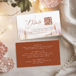 Fall Wildflower Mountain Rustic QR code Details Plaatskaartje