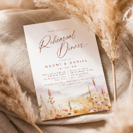Fall Wildflower Mountain Rustic Rehearsal Dinner Kaart
