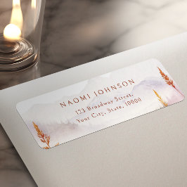 Fall Wildflower Mountain Rustic Return Address Etiket