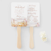 Fall Wildflower Mountain Rustic Wedding Programs Handwaaier (Voorkant en achterkant)