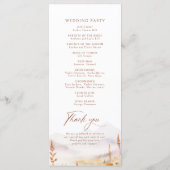 Fall Wildflower Mountain Rustic Wedding Programs Menu (Achterkant)