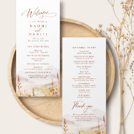Fall Wildflower Mountain Rustic Wedding Programs Menu