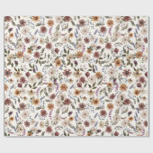 Fall Wildflower Wrapping Paper Cadeaupapier (Vlak)