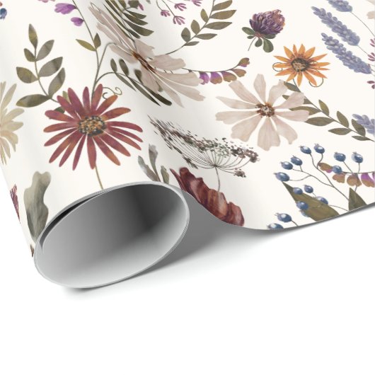 Fall Wildflower Wrapping Paper Cadeaupapier (Rol Hoek)