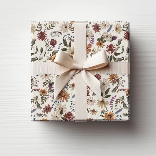 Fall Wildflower Wrapping Paper Cadeaupapier