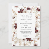 Fall Wildflowers Floral Budget QR Code Wedding Kaart (Voorkant)