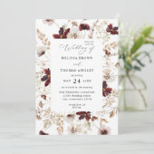 Fall Wildflowers Floral Budget QR Code Wedding Kaart (Staand voorkant)