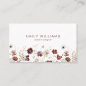 Fall Wildflowers Floral Business Card Visitekaartje (Voorkant)