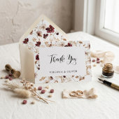 Fall Wildflowers Floral Wedding Bedankkaart