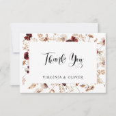 Fall Wildflowers Floral Wedding Bedankkaart (Voorkant)