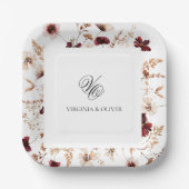 Fall Wildflowers Floral Wedding Papieren Bordje (Voorkant)