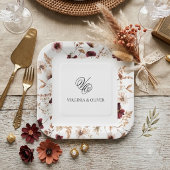 Fall Wildflowers Floral Wedding Papieren Bordje