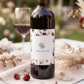 Fall Wildflowers Floral Wedding Wijn Etiket