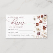Fall Wildflowers How Many Kisses Shower Game card Plaatskaartje (Voorkant)