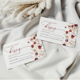 Fall Wildflowers How Many Kisses Shower Game card Plaatskaartje