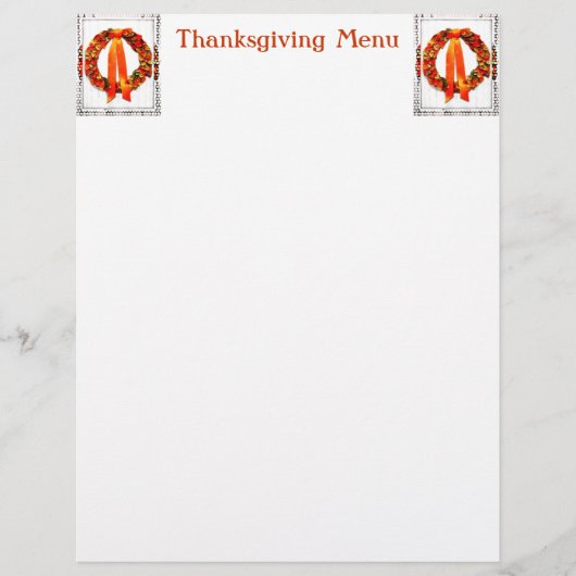 Fall Wreath Thanksgiving Menu (Voorkant)