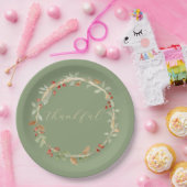Fall Wreath Thanksgiving Papieren Bordje (Feest)
