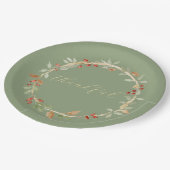 Fall Wreath Thanksgiving Papieren Bordje (Gekanteld)