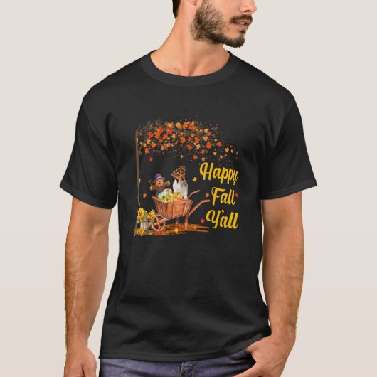 Fall Y'all Jack Russell Autumn Fall Maple Leaf Men T-shirt (Voorkant)