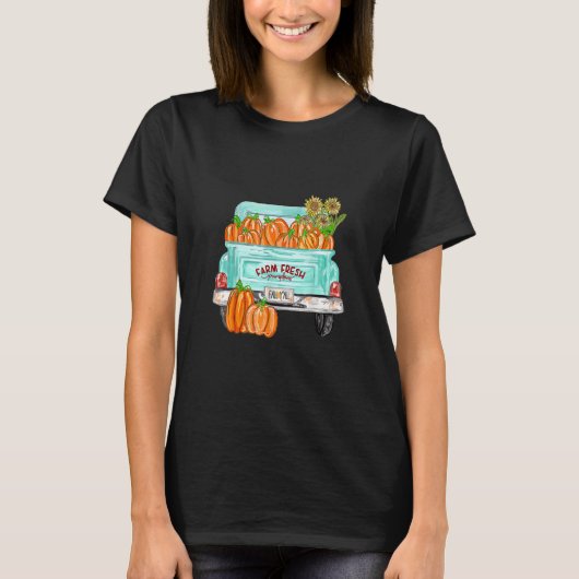 Fall Y'all Truck Pumpkin Sunflower Autumn Fall Tha T-shirt (Voorkant)