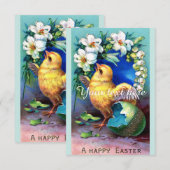 Falla Happy Easter Chick Kaart (Voorkant / Achterkant)