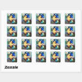 Falla Happy Easter Chick Vierkante Sticker (Vel)