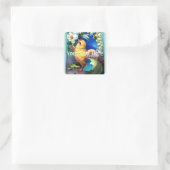 Falla Happy Easter Chick Vierkante Sticker (Tas)