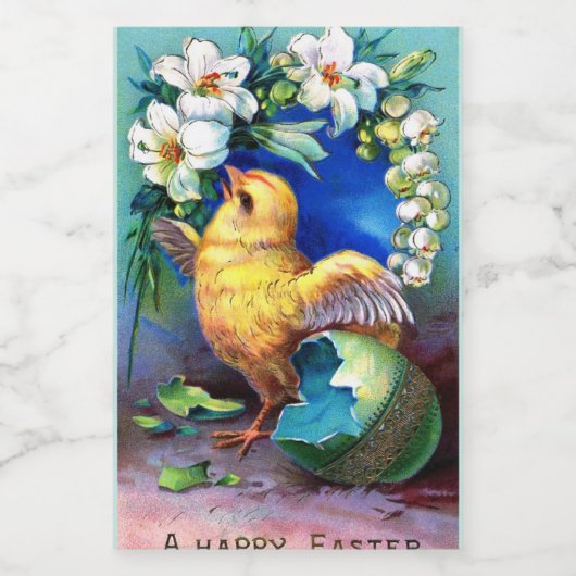 Falla Happy Easter Chick Voedselcontainer Etiket (Enkel label)