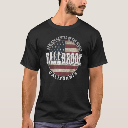 Fallbrook California  Amerikaanse vlag T-shirt (Voorkant)