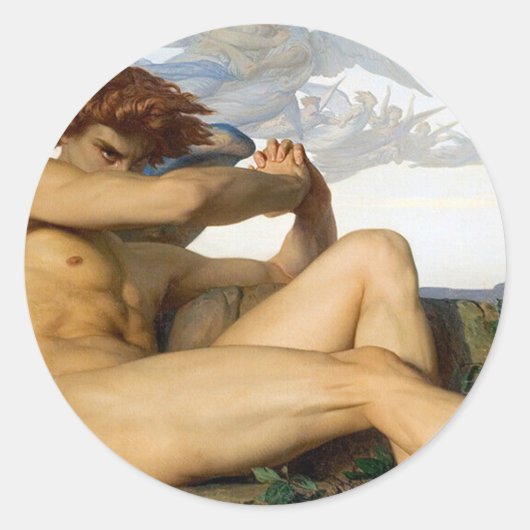 Fallen Angel Alexandre Cabanel Original Ronde Sticker (Voorkant)