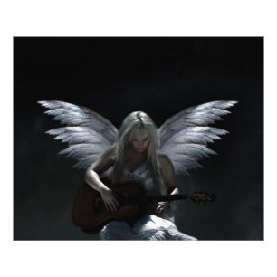 Fallen Angel "dark guitar" Foto Afdruk