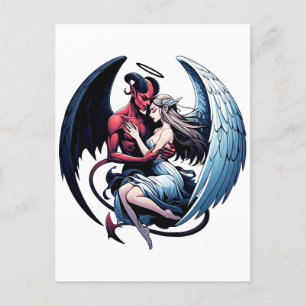 Fallen Angel Demon Angel vrouw fantasie donkere ku Briefkaart