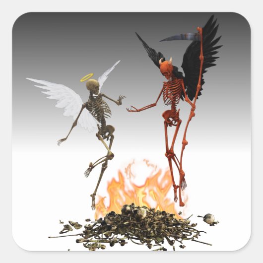 Fallen Angel Demon Devil Halloween Vierkante Sticker (Voorkant)