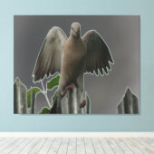 Fallen Angel Dove Canvas Print (Insitu (Houten vloer))