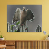 Fallen Angel Dove Canvas Print (Insitu (Woonkamer))