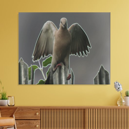 Fallen Angel Dove Canvas Print (Insitu (Woonkamer))
