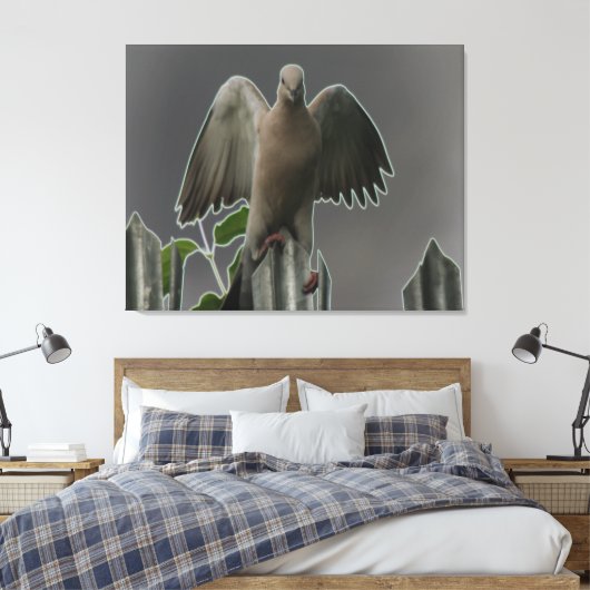 Fallen Angel Dove Canvas Print (Insitu (Slaapkamer))