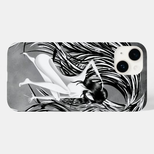 Fallen Angel Gray Monochrome Case-Mate iPhone Case (Achterkant (horizontaal))