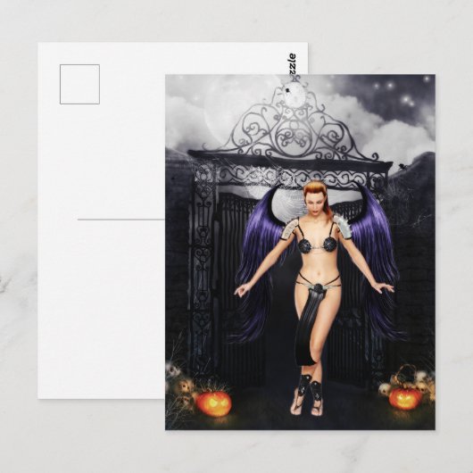 Fallen Angel Halloween Briefkaart (Voorkant / Achterkant)