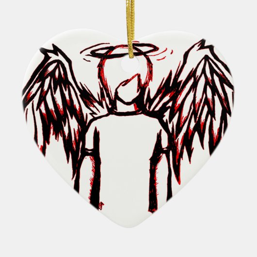 Fallen Angel red Keramisch Ornament (Voorkant)