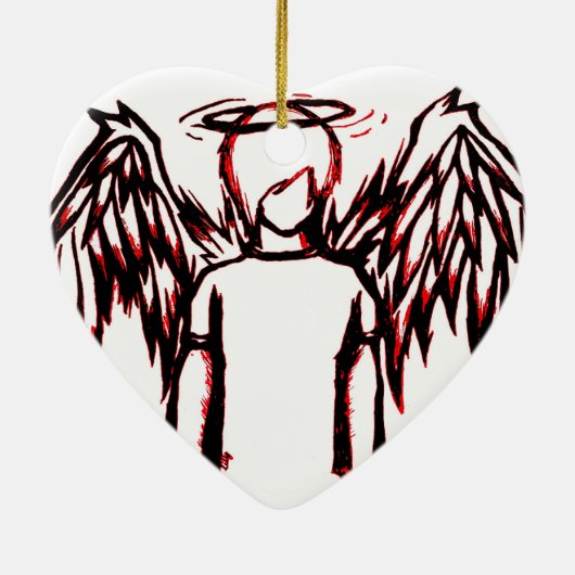 Fallen Angel red Keramisch Ornament (Achterkant)