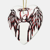 Fallen Angel red Keramisch Ornament (Links)