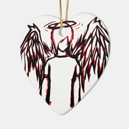 Fallen Angel red Keramisch Ornament (Links)