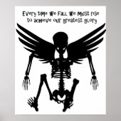 Fallen Angel Skeleton citeert Wise Words Art Poster (Voorkant)