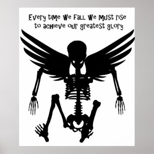 Fallen Angel Skeleton citeert Wise Words Art Poster