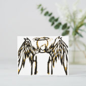Fallen Angel Yellow Briefkaart (Staand voorkant)