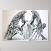 Fallen Angel Yoga Pose Drawing Poster (Voorkant)