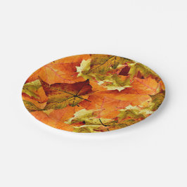 Fallen Autumn Leaves Papieren Bordje