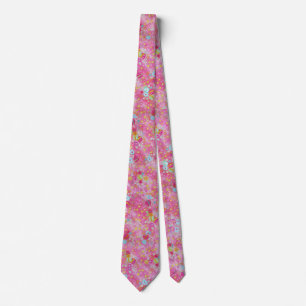 Fallen Chirimen Floral Pink Stropdas